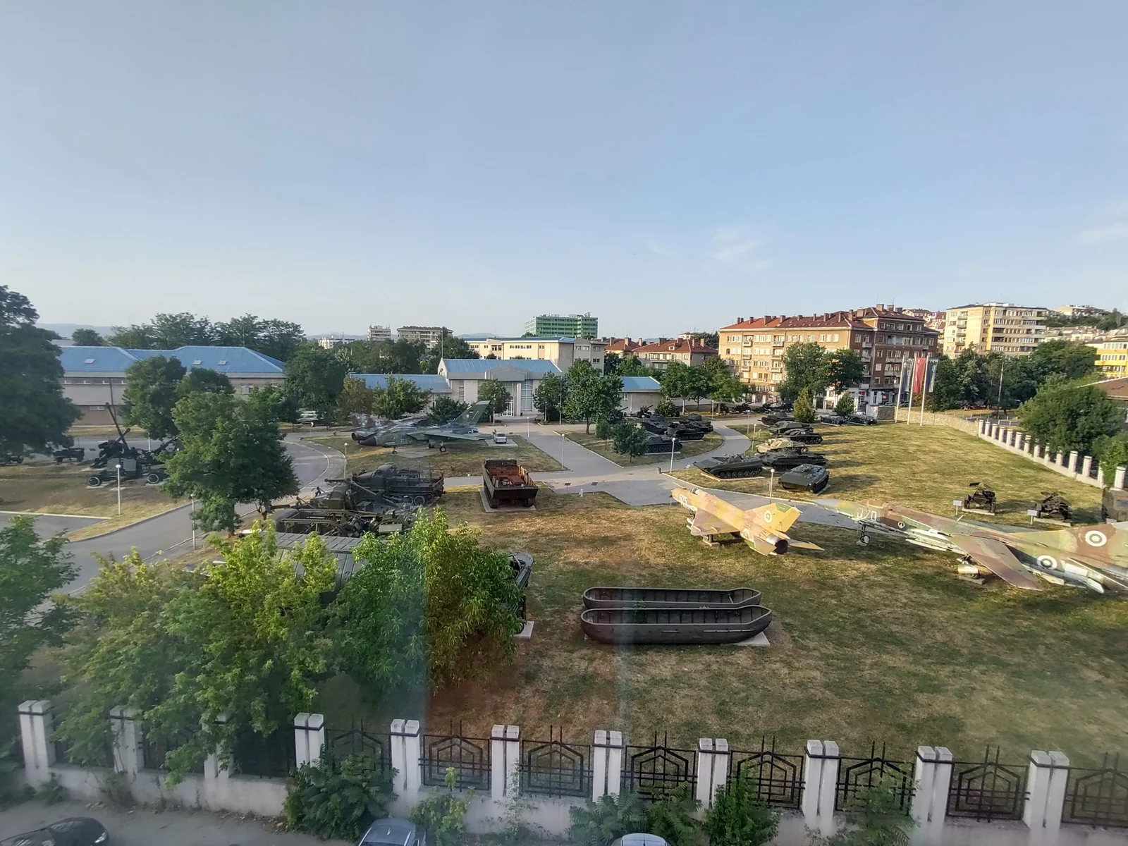Outdoor military heavy equipment park at the National Museum of Military History in Sofia